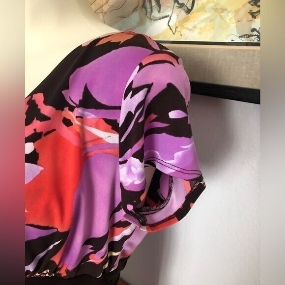 Scarlett Women's Size 10 Multicolor Floral Mid Length Midi Easter Spring Dress - Picture 5 of 14